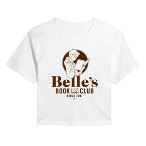 �A�j���L�����N�^�[ ���f�B�[�X �g�b�v�X T�V���c �N���b�v�h Licensed Character Juniors' Disney's Beauty and the Beast Belle's Book Club Since 1991 Cropped Tee White �z���C�g