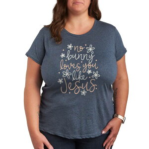 �A�j���L�����N�^�[ ���f�B�[�X �g�b�v�X T�V���c �v���X�T�C�Y �O���t�B�b�N Licensed Character Plus No Bunny Loves You Like Jesus Graphic Tee Heather Blue �w�U�[