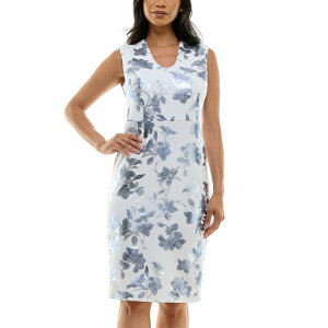�j�i���I�i���h ���f�B�[�X �g�b�v�X �����s�[�X Women's Nina Leonard Foil Sheath Dress White Multi �z���C�g