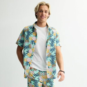 �n�[���[ �����Y �g�b�v�X T�V���c �{�^���_�E�� Men's Hurley Short Sleeve Button Down Shirtropical Mist