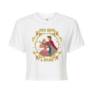 �f�B�Y�j�[ ���f�B�[�X �g�b�v�X T�V���c �N���b�v�h Disney'sleeping Beauty Juniors' Once Upon A Dream Cropped Tee White �z���C�g