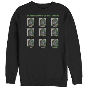 �}�[�x�� �����Y �g�b�v�X T�V���c �g�[�� �t���[�X �O���t�B�b�N Big & Tall Marvel Fantastic Four Expressions Of Dr. Doom Graphic Fleece Black �u���b�N