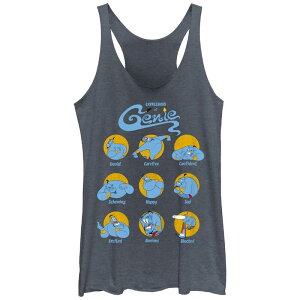 �f�B�Y�j�[ ���f�B�[�X �g�b�v�X T�V���c Disney's Aladdin Expressions Of Genie Juniors' Racerback Tank Top Navy Heather �w�U�[