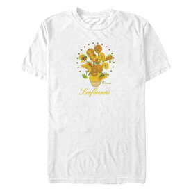 アニメキャラクター メンズ トップス Tシャツ トール グラフィック Licensed Character Big & Tall Vincent Van Gogh Sunflowers Poster Graphic Tee White ホワイト