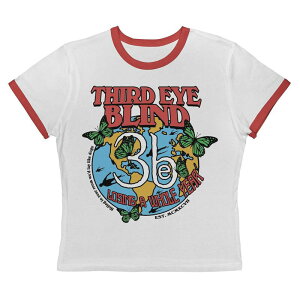 �A�j���L�����N�^�[ ���f�B�[�X �g�b�v�X T�V���c �O���t�B�b�N Licensed Character Juniors' Third Eye Blind Losing A Whole Week Graphic Ringer Baby Tee White Pink �z���C�g