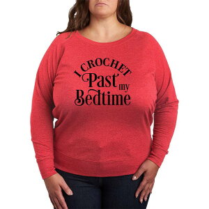 �A�j���L�����N�^�[ ���f�B�[�X �g�b�v�X T�V���c �v���X�T�C�Y �p�C�� Licensed Character Plusize Crochet Past My Bedtime French Terry Long Sleeve Tee Heathered �w�U�[