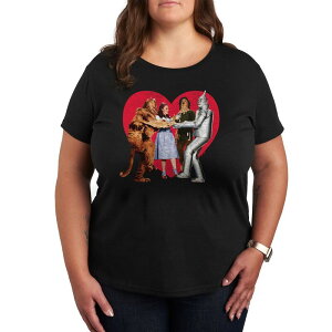 �A�j���L�����N�^�[ ���f�B�[�X �g�b�v�X T�V���c �v���X�T�C�Y �O���t�B�b�N Licensed Character Plus Wizard of Oz Grouphoto Heart Graphic Tee Black �u���b�N