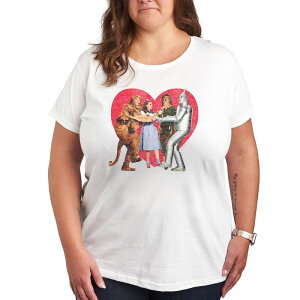 �A�j���L�����N�^�[ ���f�B�[�X �g�b�v�X T�V���c �v���X�T�C�Y �O���t�B�b�N Licensed Character Plus Wizard of Oz Grouphoto Heart Graphic Tee White �z���C�g