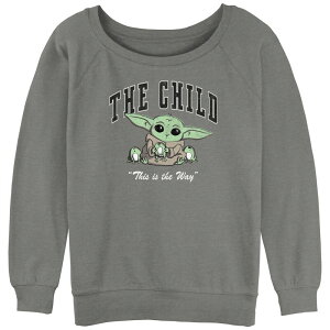 �A�j���L�����N�^�[ ���f�B�[�X �g�b�v�X T�V���c �p�C�� �O���t�B�b�N Licensed Character Juniors' The Mandalorian Child Collegiate Graphic Slouchy Terry Gray Heather �O���[