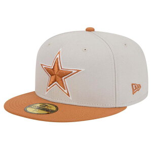 �j���[�G�� �����Y �A�N�Z�T���[ �X�q Men's New Era Stone/Brown Dallas Cowboys Two-Tone Color Pack 59FIFTY Fitted Hat Cow Multi �}���`�J���[