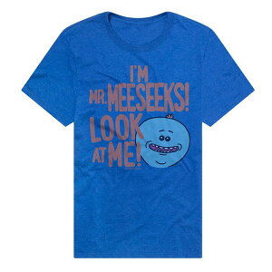 �A�j���L�����N�^�[ �����Y �g�b�v�X T�V���c �O���t�B�b�N Licensed Character Men's Rick and Morty Mr. Meeseeks Look At Me Graphic Tee Royal