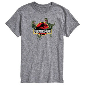 �A�j���L�����N�^�[ �����Y �g�b�v�X T�V���c ���S �O���t�B�b�N Licensed Character Men's Jurassic Park Logo Dinosaurs Graphic Tee Athletic Heather �w�U�[