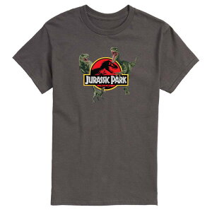 �A�j���L�����N�^�[ �����Y �g�b�v�X T�V���c ���S �O���t�B�b�N Licensed Character Men's Jurassic Park Logo Dinosaurs Graphic Tee Charcoal �`���R�[��