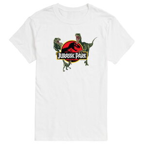�A�j���L�����N�^�[ �����Y �g�b�v�X T�V���c ���S �O���t�B�b�N Licensed Character Men's Jurassic Park Logo Dinosaurs Graphic Tee White �z���C�g