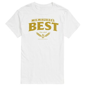 �A�j���L�����N�^�[ �����Y �g�b�v�X T�V���c ���S Licensed Character Men's Milwaukee's Best Distressed Logo Grapic Tee White �z���C�g