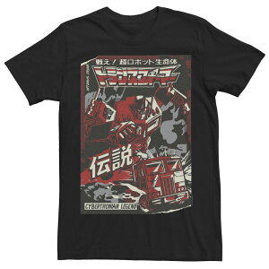 �A�j���L�����N�^�[ �����Y �g�b�v�X T�V���c �O���t�B�b�N Licensed Character Men's Transformers Optimus Prime Graphic Tee Black �u���b�N