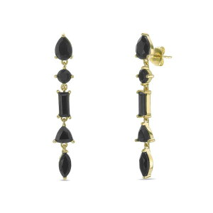 Gemminded ���f�B�[�X �A�N�Z�T���[ �s�A�X�E�C�������O Gemminded Sterling Silver Black Onyx Mixed Shapes Drop Earrings Gold Tone �S�[���h