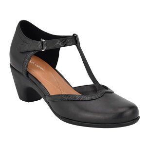 �C�[�W�[�X�s���b�g ���f�B�[�X �V���[�Y �p���v�X Easy Spirit Cara Women's T-Strap Adjustable Pumps Black Leather �u���b�N