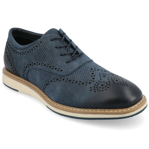 �o���X �����Y �V���[�Y �I�b�N�X�t�H�[�h Vance Co. Patrick Men's Tru Comfort Foam Hybrid Oxford Shoes Blue �u���[