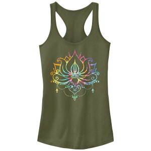 �A���u�����f�b�h ���f�B�[�X �g�b�v�X T�V���c �O���t�B�b�N Unbranded Juniors' Radial Tie-Dye Lotus Bloom Graphic Tank Top Military Green �O���[��