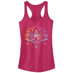 �A���u�����f�b�h ���f�B�[�X �g�b�v�X T�V���c �O���t�B�b�N Unbranded Juniors' Radial Tie-Dye Lotus Bloom Graphic Tank Top Raspberry
