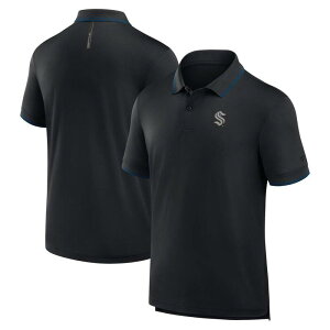 �t�@�i�e�B�N�X �����Y �g�b�v�X T�V���c �|���V���c Men's Fanatics Black Seattle Kraken Front Office Move Mono Polo Krk Black �u���b�N