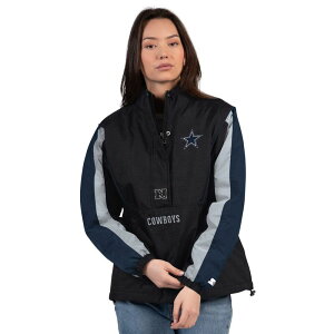 �X�^�[�^�[ ���f�B�[�X �g�b�v�X T�V���c �W���P�b�g Women'starter Black/Navy Dallas Cowboys Thursday Night Gridiron Half-Zip Jacket Cow Black �u���b�N