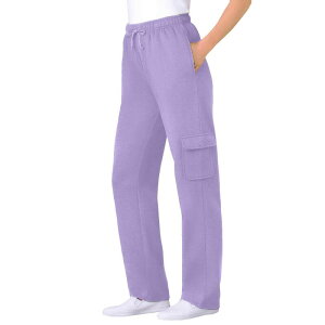 �E�[�}�� �E�B�Y�C�� ���f�B�[�X �{�g���X �J�W���A���p���c �v���X�T�C�Y �X�E�F�b�g�p���c �t���[�X Woman Within Plusize Better-Fleece Pull-On Cargo Sweatpantsoft Iris