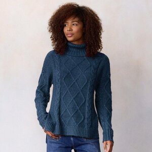 LC Lauren Conrad ���f�B�[�X �A�E�^�[ �j�b�g�E�Z�[�^�[�g���l�b�N Women's LC Lauren Conrad Turtleneck Cable Tunic Sweater Starry Night