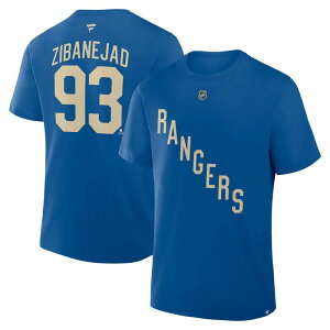 �t�@�i�e�B�N�X �����Y �g�b�v�X T�V���c Men's Fanatics Mika Zibanejad Blue New York Rangers Authentic Stack Name & Number T-Shirt Ran Blue �u���[