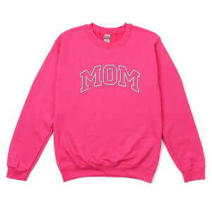 Simply Sage Market ���f�B�[�X �g�b�v�X T�V���c �X�E�F�b�g �h�J �O���t�B�b�N Simply Sage Market Embroidered Mom Varsity Outline - Women's Graphic Sweatshirt Raspberry