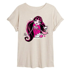 �A�j���L�����N�^�[ ���f�B�[�X �g�b�v�X T�V���c Licensed Character Juniors' Monster High Alumni Draculaura Oversized Tee Beige �x�[�W��
