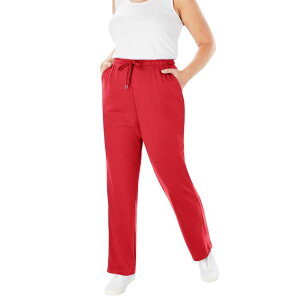 �E�[�}�� �E�B�Y�C�� ���f�B�[�X �{�g���X �J�W���A���p���c �v���X�T�C�Y �v�` �j�b�g Woman Within Plusize Petite Sport Knit Straight-Leg Pull-On Pants Vivid Red ���b�h