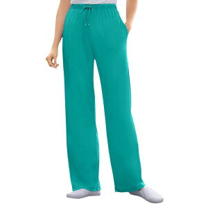 �E�[�}�� �E�B�Y�C�� ���f�B�[�X �{�g���X �J�W���A���p���c �v���X�T�C�Y �v�` �j�b�g Woman Within Plusize Petite Sport Knit Straight-Leg Pull-On Pants Waterfall
