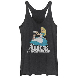 �f�B�Y�j�[ ���f�B�[�X �g�b�v�X T�V���c Disney's Alice In Wonderland Alice Andinah Juniors' Racerback Tank Top Black Heather �u���b�N