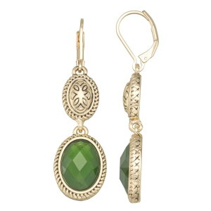 �l�[�s�A ���f�B�[�X �A�N�Z�T���[ �s�A�X�E�C�������O Napier Gold-Tone Simulated Green Stone Drop Leverback Earrings Green �O���[��