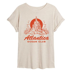 �f�B�Y�j�[ ���f�B�[�X �g�b�v�X T�V���c Juniors' Disney's Ariel Atlantica Ocean Club Oversized Tee Beige �x�[�W��