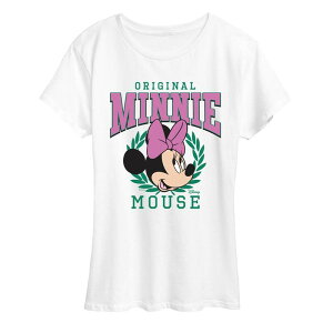 �f�B�Y�j�[ ���f�B�[�X �g�b�v�X T�V���c �O���t�B�b�N Women's Disney's Minnie Mouse Crest Graphic Tee White �z���C�g