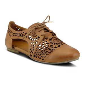 �X�v�����O�X�e�b�v ���f�B�[�X �V���[�Y �T���_�� ���[�X ���U�[ Spring Step Theone Women's Leather Lace-up Shoes Camel �L������