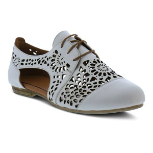 �X�v�����O�X�e�b�v ���f�B�[�X �V���[�Y �T���_�� ���[�X ���U�[ Spring Step Theone Women's Leather Lace-up Shoes White �z���C�g