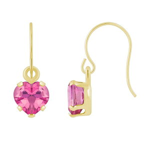 Celebration Gems ���f�B�[�X �A�N�Z�T���[ �s�A�X�E�C�������O Celebration Gems 10k Gold Heart Shape Gemstone Drop Earrings Genuine Pink Topaz �s���N