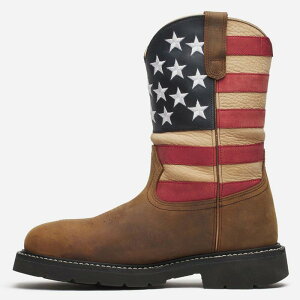 �\���O�b�h �����Y �V���[�Y �u�[�c�E���C���u�[�c Men's Thorogood Western Stars & Stripes Waterpoof 11 Inch Boot Safety Toe Crazyhorse �X�g���C�v
