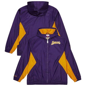 �~�b�`�F��&�l�X �����Y �A�E�^�[ �W���P�b�g�E�u���]�� Men's Mitchell & Ness Purple Los Angeles Lakers Playmaker Full-Zip Hooded Windbreaker Jacket Lak Purple �p�[�v��