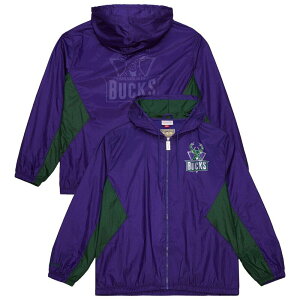�~�b�`�F��&�l�X �����Y �A�E�^�[ �W���P�b�g�E�u���]�� Men's Mitchell & Ness Purple Milwaukee Bucks Playmaker Full-Zip Hooded Windbreaker Jacket Buk Purple �p�[�v��