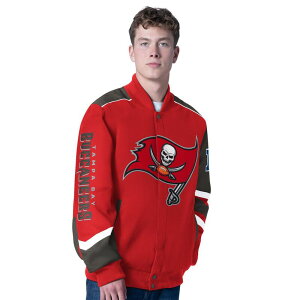 �J�[�� �o���N�X �����Y �A�E�^�[ �W���P�b�g�E�u���]�� Men's G-III Sports by Carl Banks Red Tampa Bay Buccaneers Prime Time Full-Zip Racing Jacket Buc Red ���b�h
