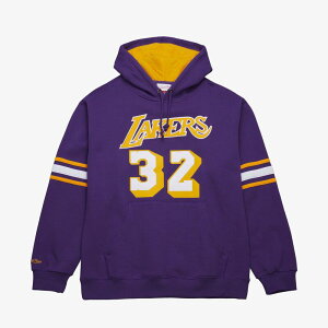 �~�b�`�F��&�l�X �����Y �g�b�v�X T�V���c �p�[�J�[ Men's Mitchell & Ness Magic Johnson Purple Los Angeles Lakers Name & Number Hoodie Lak Purple �p�[�v��