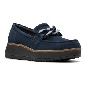 �N���[�N�X ���f�B�[�X �V���[�Y �X�j�[�J�[ ���U�[ Clarks Zylah May Women's Leather Slip-On Shoes Navy �l�C�r�[