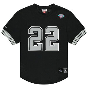 �~�b�`�F��&�l�X �����Y �g�b�v�X T�V���c ���b�V�� Men's Mitchell & Ness Emmitt Smith Black Dallas Cowboys Retired Player Name & Number Mesh Top Cow Black �u���b�N