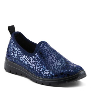 �t���N�T�X ���f�B�[�X �V���[�Y �T���_�� Flexus by Spring Step Women's Anisia-Croco Slip-on Shoes Navy �l�C�r�[