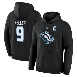 �t�@�i�e�B�N�X �����Y �g�b�v�X T�V���c �p�[�J�[ Men's Fanatics Clayton Keller Black Utah Mammoth Authentic Stack Name & Number Hoodie Utm Black �u���b�N